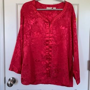 Victoria’s Secret Women’s Vintage Gold Label Kimono Shirt Red Size M